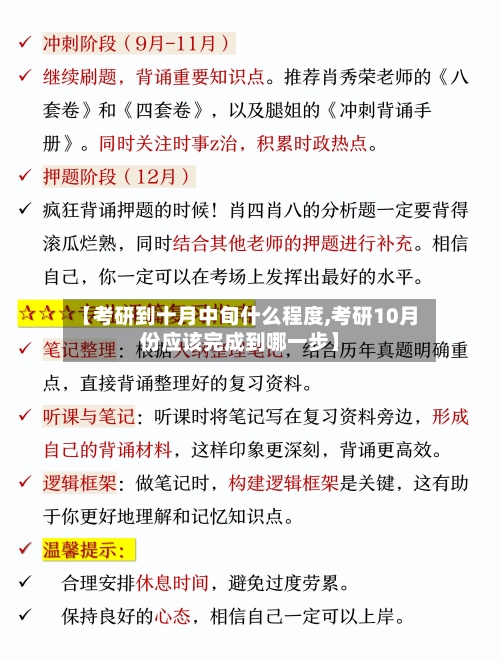 【考研到十月中旬什么程度,考研10月份应该完成到哪一步】