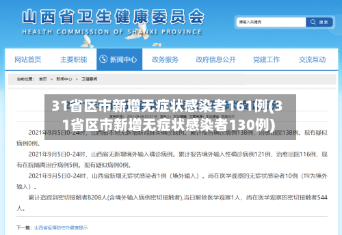 31省区市新增无症状感染者161例(31省区市新增无症状感染者130例)