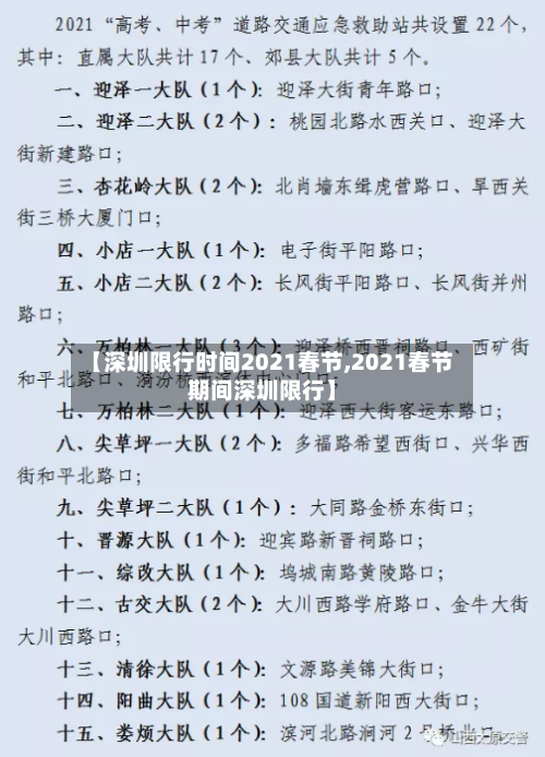 【深圳限行时间2021春节,2021春节期间深圳限行】