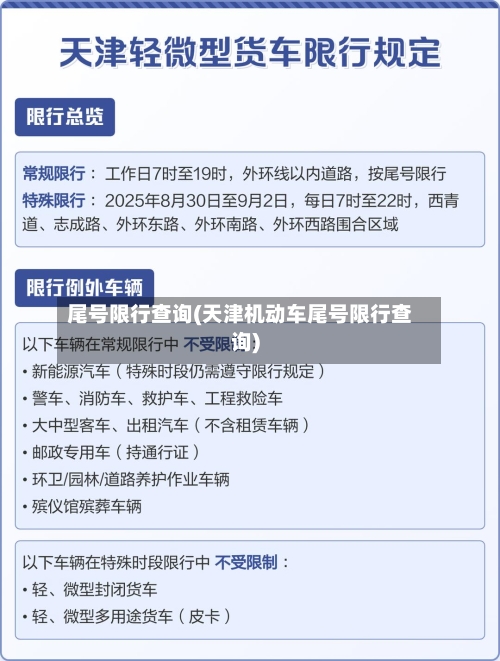 尾号限行查询(天津机动车尾号限行查询)