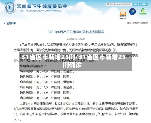 31省区市新增25例/31省区市新增25例确诊-第2张图片